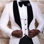 Black And White Slim Fit Wedding Suit