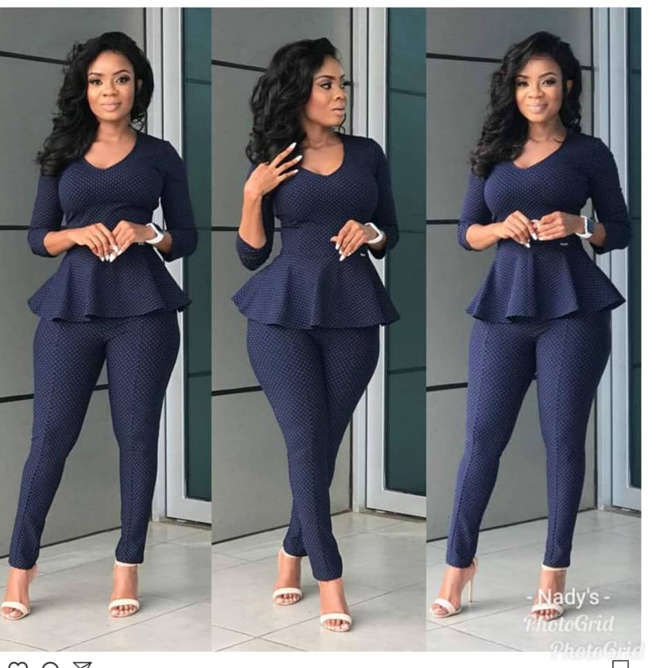 Ladies Top and Trousers (Dark Blue 