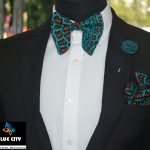 BLUE CITY African Print Butterfly Bow Tie Set – Green