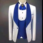 White And Blue Wedding Suit