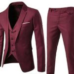 Burgundy Slim Fit Korean Suit