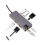 USB Type C To HDMI+VGA+RJ45+USB+Tpye C+ SD