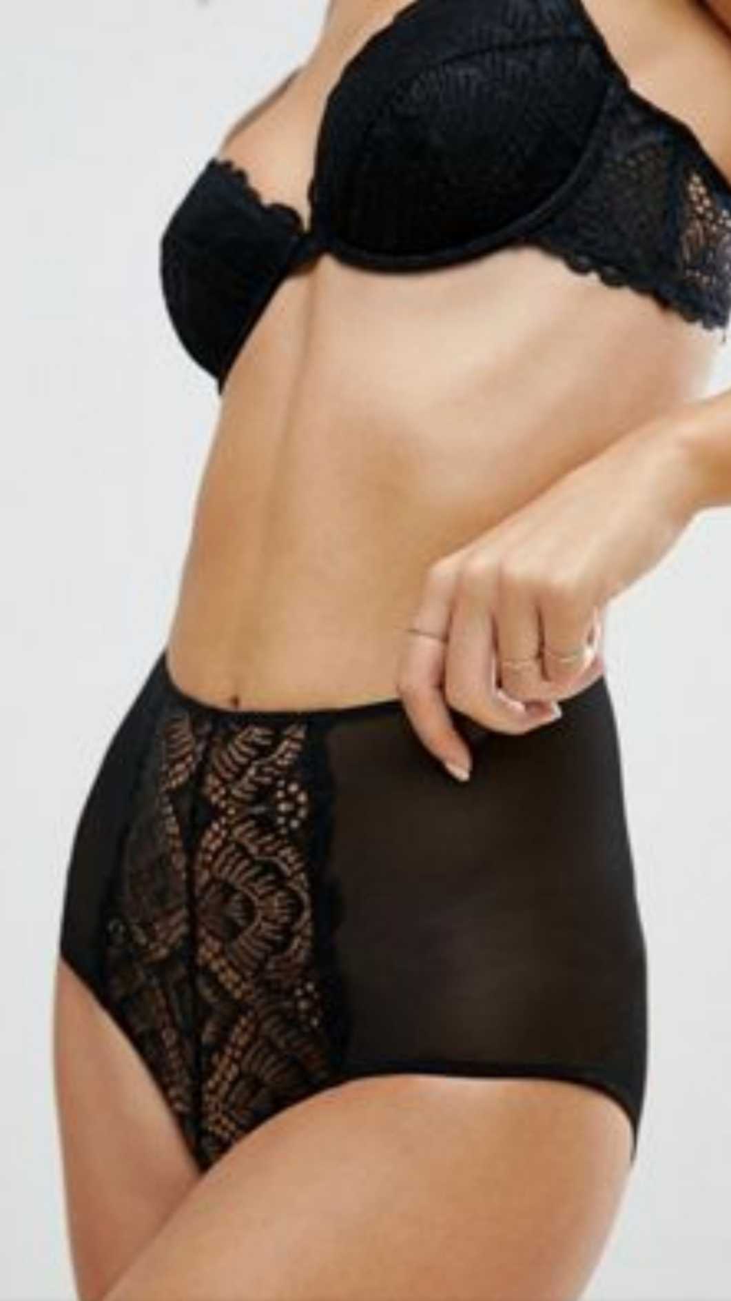 Black high waist lace panty