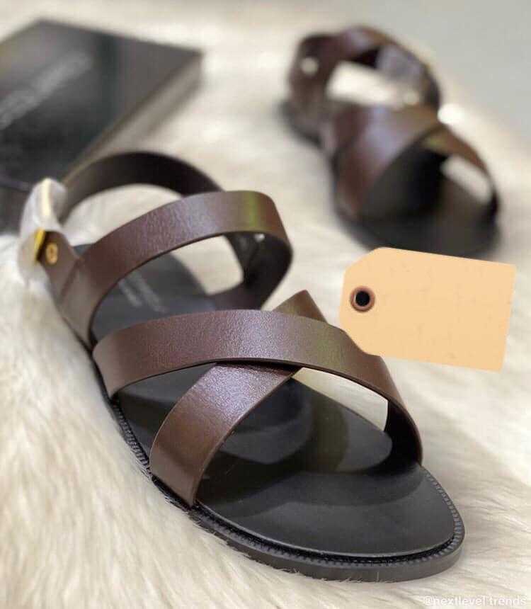 Brown Leather Sandals For Men