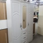 White Double Door Wooden Wardrobe