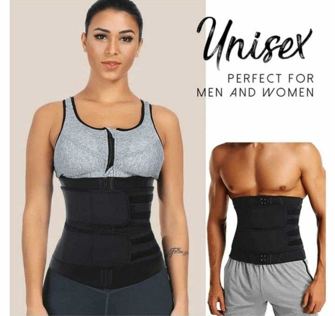 Unisex Double Belt Waist Trainer 100% Latex Fitness Waist Trainer Zipper Shapewear Slimming Belt