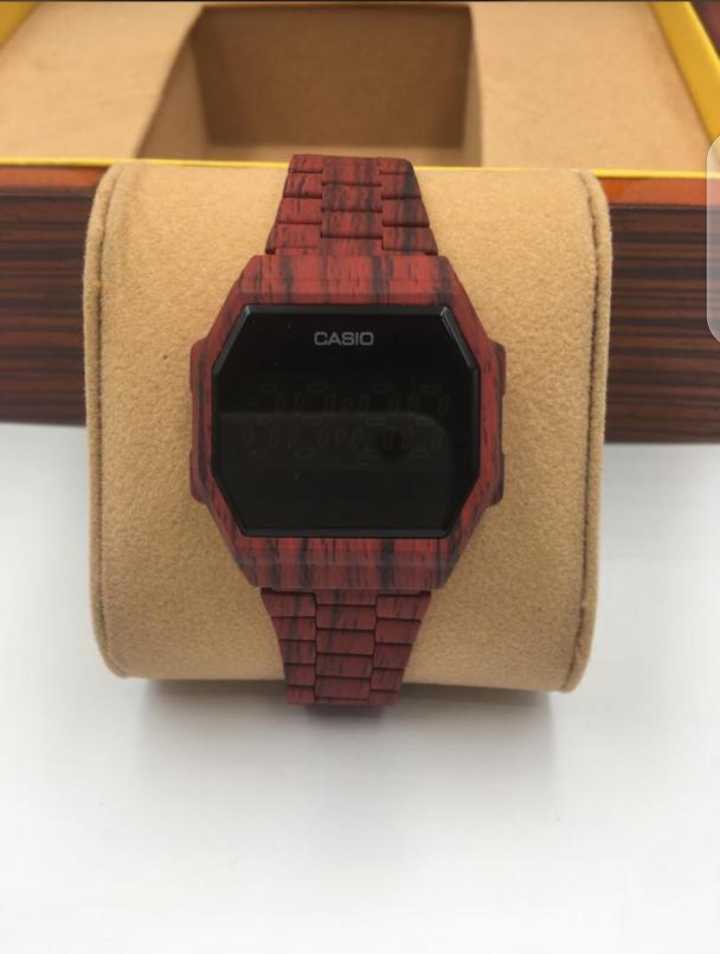 Casio Watch Wooden Design