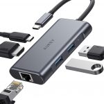 AUKEY USB C Hub Adapter, 5 In 1 Type C Hub With 4K USB C T