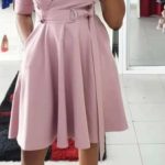 Pink Belted Office Dress
