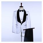 White Suit With Black Lapel