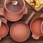 Falez Pinky Granitec Saucepan Set