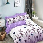 Purple Floral Patterned Bed Sheet