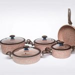 Falez Ultima 9pcs Cookware Set Wooden Series-Pinkstone
