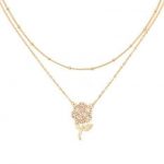 Rose Layered Necklace - Gold