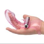 Finger Sleeve Vibrator With Clitoris Stimulator