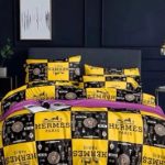 Hermes Bed Sheet (Black and Yellow)