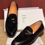 Suede and Patent Leather Loafers
