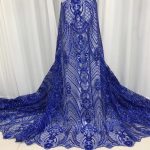 Royal Blue Embroided Sequin Lace