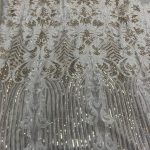 Gold And White Sequin Lace