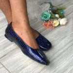 Dark Blue Ladies Flat Shoes