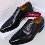 Black Leather Brogues Shoes
