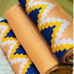 Gold,White,Blue and Yellow Kente