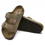 Birkenstock Arizona Soft Footbed Suede Leather Taupe Slippers