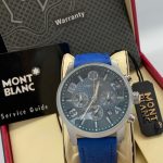 Blue and Silver Mont Blanc Mens Watch