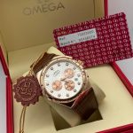 Brown And Gold Omega Mens Watch