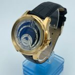 Gold Cartier Black Strap Watch