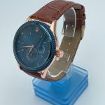 Blue and Gold Brown Strap Watch
