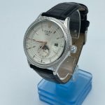 Silver Black Strap Watch