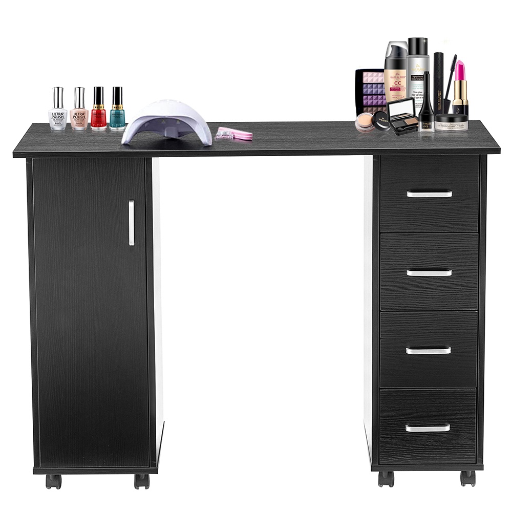 Costway Black Manicure Nail Table Portable Station Desk Spa Beauty Salon  Equipment : Target