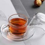 Glass Tea Cups and Saucers (Set of 6)
