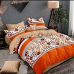 Orange,White and Grey Bed sheet