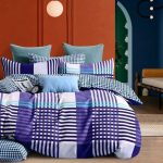 Purple,White and Blue Bedsheet