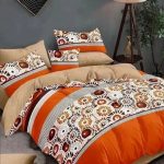Orange,White,Grey Bedsheet