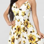 Season Floral Flare Dress – Yellow/Combo