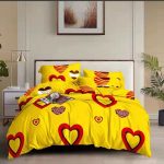Yellow Heart Patterned Bedsheet