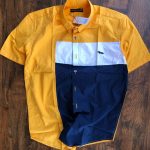 Yellow, Blue & White Men’s Short Sleeve Shirt