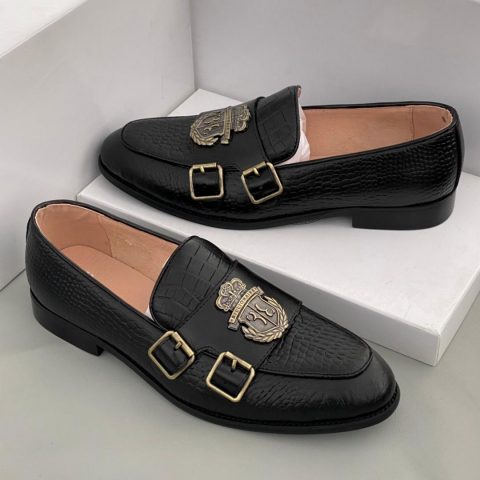 Black Double Strap Loafers | Reapp.com.gh
