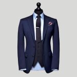 Dark Blue 3 Piece Suit With Black Jacket