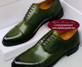 army green formal shoe