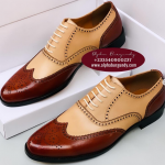 Brown and Cream Mens Shoes