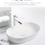 Ibath Oval White Porcelain Bathroom Ceramic Sink
