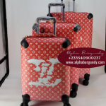 Red Louis Vuitton Luggage