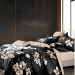 Black Floral Bed sheet