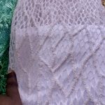 White Lace Fabric with Micro Beads