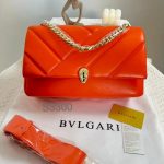 Orange Bvlgari Chain Strap Bag