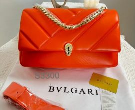 Orange Bvlgari Chain Strap Bag